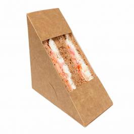 Kraft Sandwich Wedge Box With Window-500 Pcs