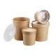 Kraft Paper Soup Bowl with lid -250 Pcs